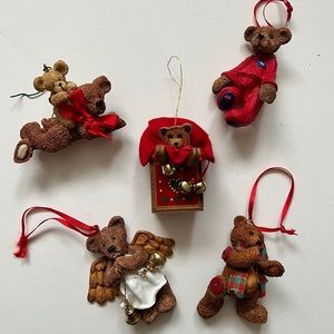 Vintage 80’s Kurt Adler Bear Ornaments